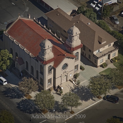"Aerial Photo" Modesto"St. Stanislaus Church"
