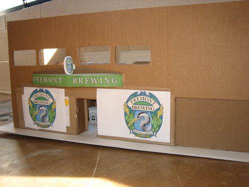 This is what the brewery/tasting room will look like from the street (its a cardboard mock up)