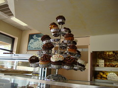 the cupcake stand at Freedman's Bakery