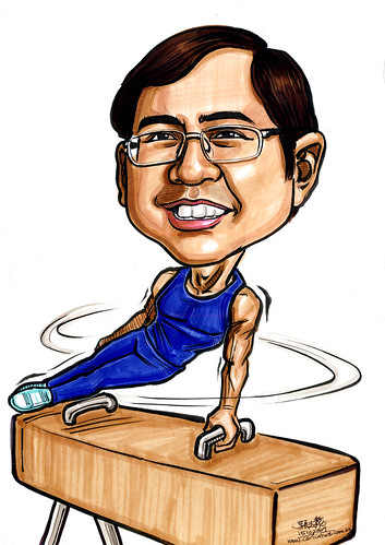 Caricature for Health Promotion Board pommel horse