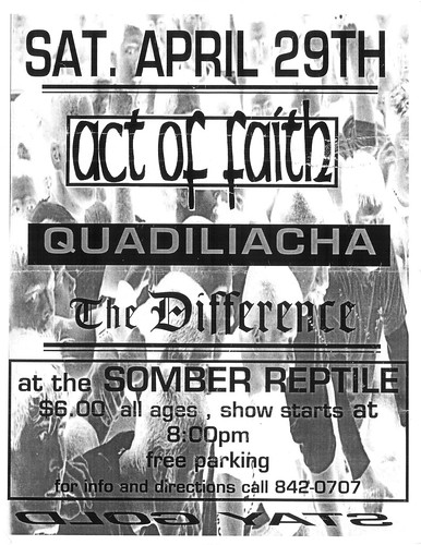 Act of Faith, Quadiliacha, The Difference @ The Somber Reptile, Atlanta, GA April 29, 1995 by elawgrrl.