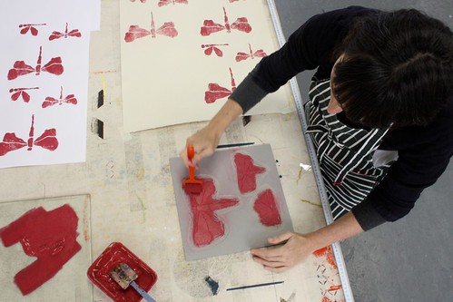 Block Printing Wallpaper with Kylie Budge at the studio