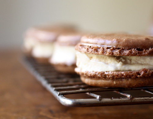 Chocolate Macarons with Peanutbutter Creamcheese Buttercream