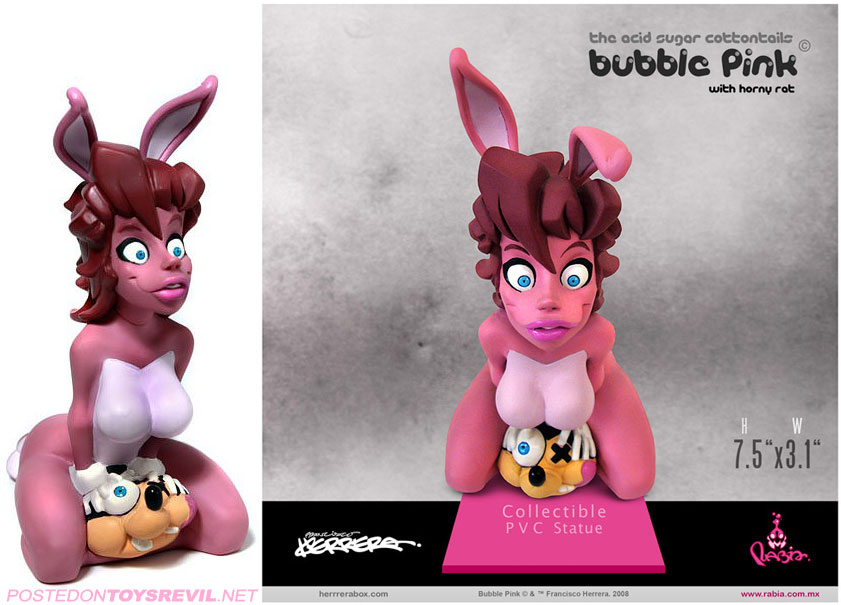 BUBBLE PINK WITH HORNY RAT ACID SUGAR COTTONTAILS VINYL TOY FIGURE 