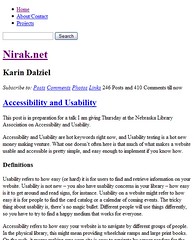 Nirak.net with no styles applied