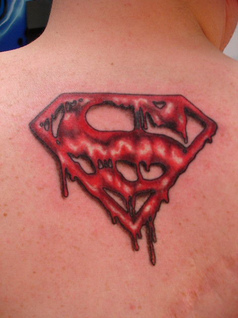 Superman Tattoo. Another view of my finished superman logo from the death of 