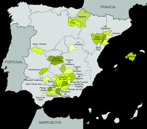 Denominaciones de origen protegidas aceite de oliva virgen extra en España