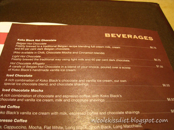 kokoblack menu