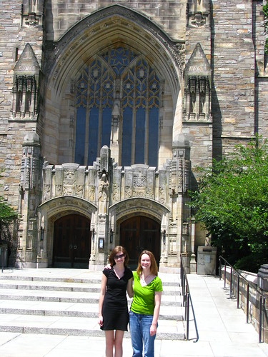 Kim and me, in front of library