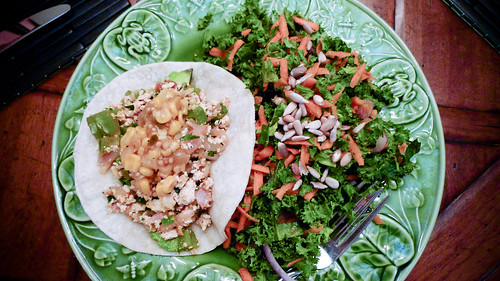 Dinner: Vegan Breakfast Taco with a Kale Salad