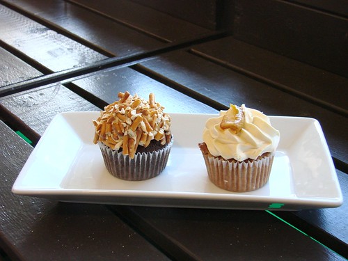 Chocolate Salted Caramel Pretzel Cupcake and Caramel Apple Cupcake from Robicelli's