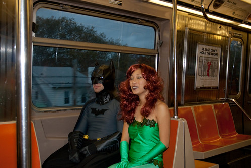 Batman and Poison Ivy Call a Truce on the Train