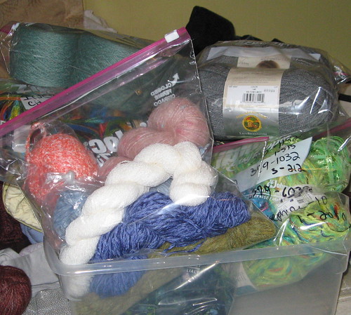 Putting my yarn into bags