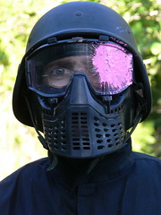 pink black eye dave glasses mask helmet headshot paintball swat