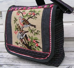 messenger bag, vintage embroidery