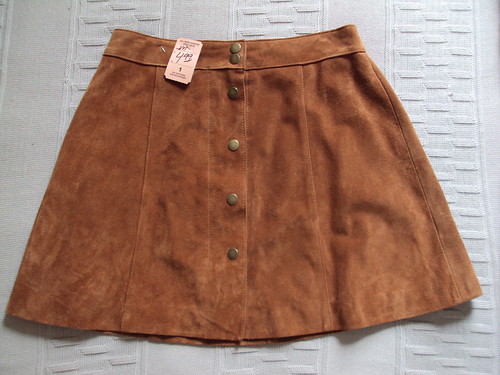 Snap Leather Gap Mini Skirt