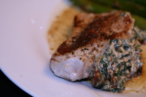 Pork Chops Stuffed with Spinach and Sun-Dried Tomatoes