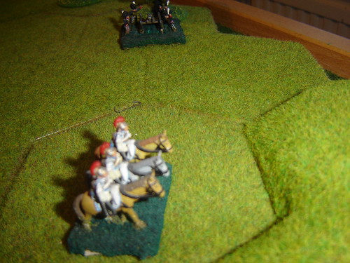 French heavy cavalry complete the charge on the guns despite fearful losses