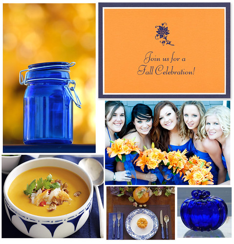 Cobalt blue jar against a background of orange leaves GardenPath Blog