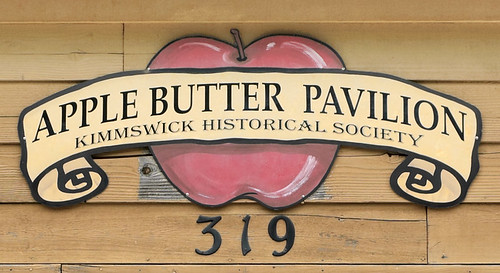 Apple Butter Pavilion sign, in Kimmswick, Missouri, USA