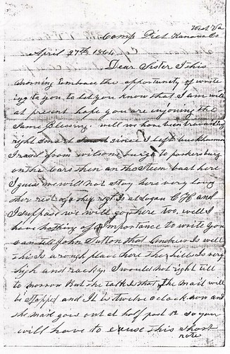 Letter from Brown Arbogast to Mary E Arbogast Sutton 28 Apr