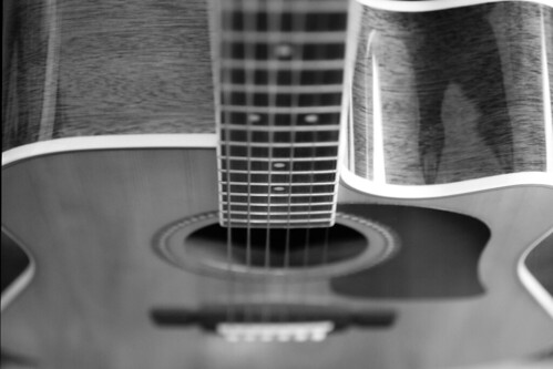 Black And White Guitar Photos. Acoustic Guitar (Black amp; White