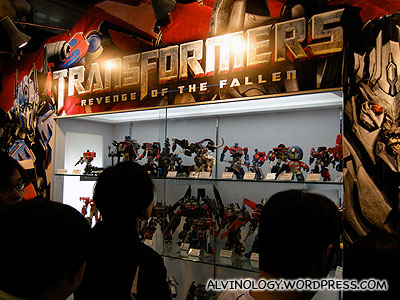 Some Transformers figurines on display