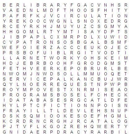 Library Word Find Puzzle
