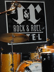 Setting up at Rock and Roll Hotel