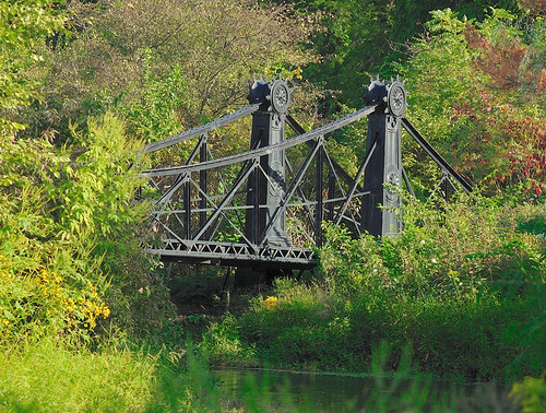 Victorian footbridge, in Forest Park, Saint Louis, Missouri, USA