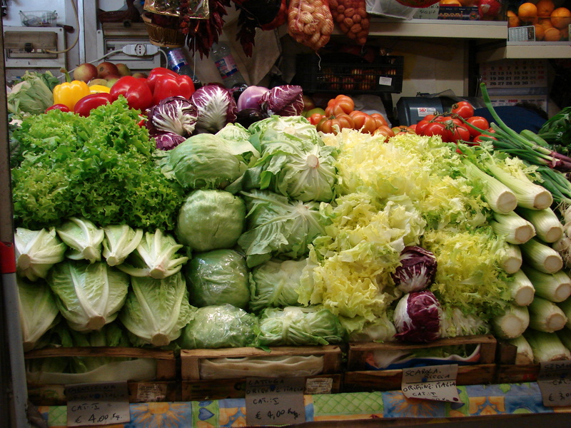 vegetables in Bologna market