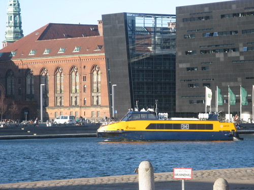You can see the old Royal Library building (brick) and the new building (the Black Diamond)