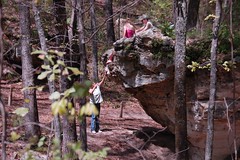 Idiots climbing the rock