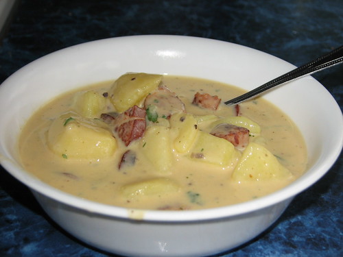 cheesy potato sausage soup