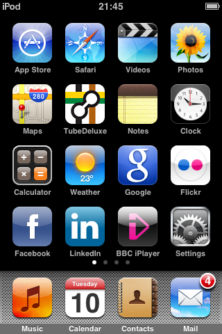 Capture of my iPod touch screen