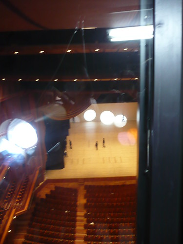 Looking down from the lighting gallery