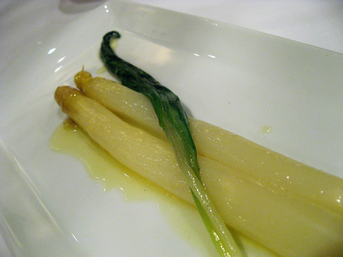 Poached Dutch white asparagus with local ramps. I cant begin to articulate how simple yet delicious this was. Best dish of the night.