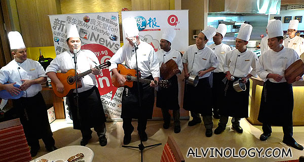 Singing chefs serenading the crowd