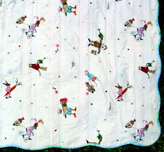 batik quilt, backside detail of Ikea fabric