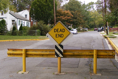 Dead End Sign Behind Takoma Park City Hall
