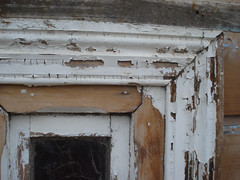 stripping paint from windowframe - 4