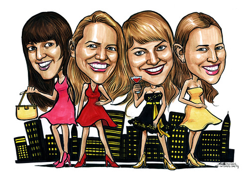 Group caricatures Sex In The City A4