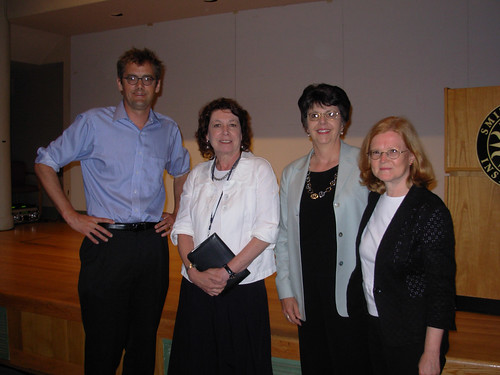 (L-R): Dr. William Noel, Anne Van Camp (Director, Smithsonian Institution Archives), Nancy Gwinn (Director, Smithsonian Institution Libraries), and Marcia Adams (Assistant Director for Technical Services, Smithsonian Institution Libraries)