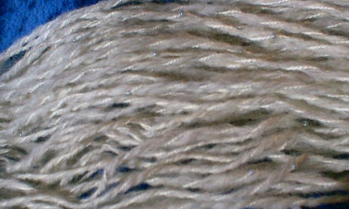 Beaded silver marled handspun gray white alpaca yarn