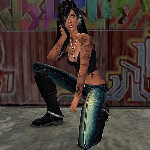 Boots: :::FG Underground:::, old black leather boots. Tattoo: Tramp Stamp 