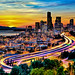 Seattle in Motion at Sunset par Surrealize