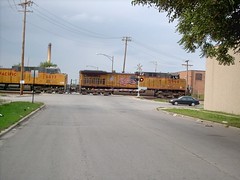 Eastbound Union Pacific unit coal train. Chicago Illinois. August 2007.