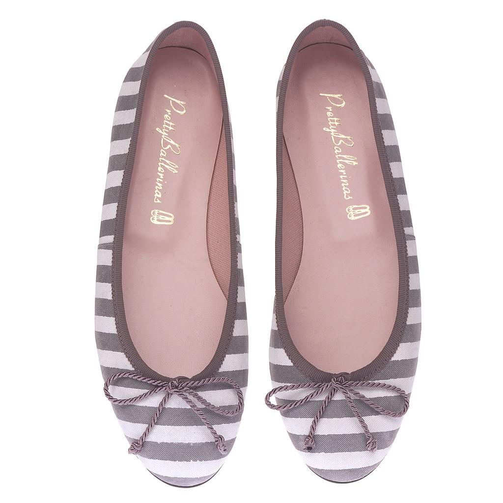 Marilyn grey striped leather matching trim - pair