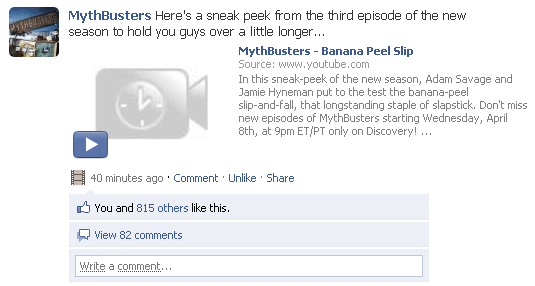 MythBusters på Facebook