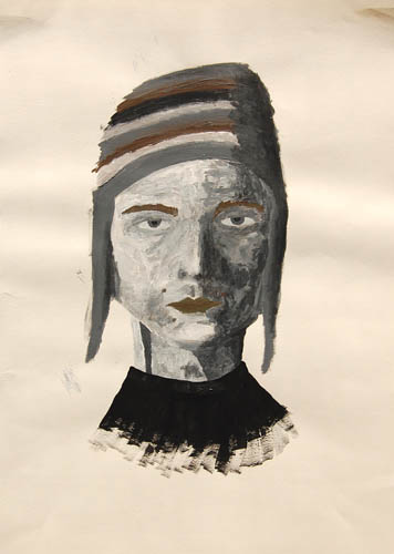 01, hans ast, selbstportrait, 2008, acryl auf papier